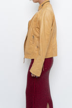 Load image into Gallery viewer, Vintage x Made in India x TRISTAN Yellow Leather Biker Jacket (XS-M)