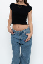 Load image into Gallery viewer, Vintage x ESPRIT Black Angora Fitted Top (XXS, XS)