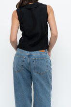 Load image into Gallery viewer, Vintage x TALBOTS Black Raw Silk, Wool Vest (L)