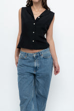 Load image into Gallery viewer, Vintage x TALBOTS Black Raw Silk, Wool Vest (L)