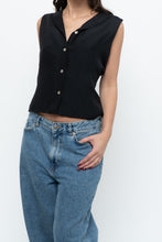Load image into Gallery viewer, Vintage x TALBOTS Black Raw Silk, Wool Vest (L)