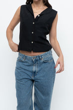 Load image into Gallery viewer, Vintage x TALBOTS Black Raw Silk, Wool Vest (L)