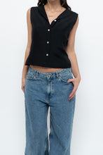 Load image into Gallery viewer, Vintage x TALBOTS Black Raw Silk, Wool Vest (L)