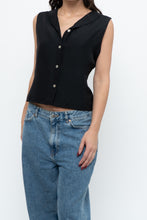 Load image into Gallery viewer, Vintage x TALBOTS Black Raw Silk, Wool Vest (L)