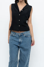 Load image into Gallery viewer, Vintage x TALBOTS Black Raw Silk, Wool Vest (L)