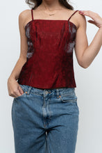 Load image into Gallery viewer, Vintage x Made in Canada x Red Floral Satin Tank (XS)