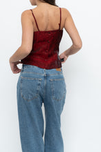 Load image into Gallery viewer, Vintage x Made in Canada x Red Floral Satin Tank (XS)