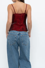 Load image into Gallery viewer, Vintage x Made in Canada x Red Floral Satin Tank (XS)