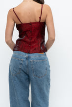 Load image into Gallery viewer, Vintage x Made in Canada x Red Floral Satin Tank (XS)