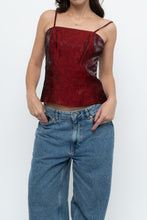Load image into Gallery viewer, Vintage x Made in Canada x Red Floral Satin Tank (XS)