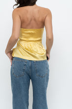 Load image into Gallery viewer, Vintage x BEBE Yellow Satin Strapless Top (S)