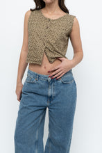 Load image into Gallery viewer, Vintage x Brown Eyelette Cotton Cropped Tank (S, M)