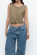 Load image into Gallery viewer, Vintage x Brown Eyelette Cotton Cropped Tank (S, M)