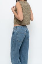 Load image into Gallery viewer, Vintage x Brown Eyelette Cotton Cropped Tank (S, M)