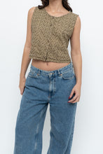 Load image into Gallery viewer, Vintage x Brown Eyelette Cotton Cropped Tank (S, M)