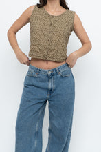 Load image into Gallery viewer, Vintage x Brown Eyelette Cotton Cropped Tank (S, M)