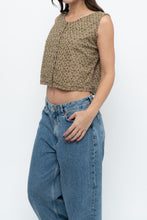 Load image into Gallery viewer, Vintage x Brown Eyelette Cotton Cropped Tank (S, M)