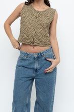Load image into Gallery viewer, Vintage x Brown Eyelette Cotton Cropped Tank (S, M)