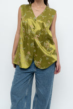 Load image into Gallery viewer, Vintage x Made in Canada x Chartreuse Satin Floral Vest (M, L)