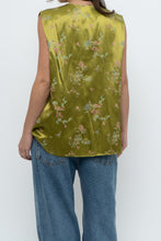 Load image into Gallery viewer, Vintage x Made in Canada x Chartreuse Satin Floral Vest (M, L)