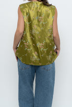Load image into Gallery viewer, Vintage x Made in Canada x Chartreuse Satin Floral Vest (M, L)