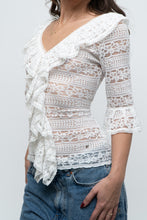 Load image into Gallery viewer, CAROLINA HERRERA x White Lace Top (S, M)