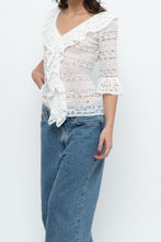 Load image into Gallery viewer, CAROLINA HERRERA x White Lace Top (S, M)