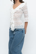 Load image into Gallery viewer, CAROLINA HERRERA x White Lace Top (S, M)