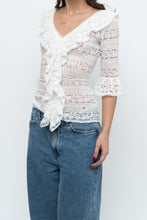 Load image into Gallery viewer, CAROLINA HERRERA x White Lace Top (S, M)