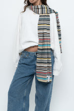 Load image into Gallery viewer, Vintage x PAUL SMITH Grey Soft Wool Striped Scarf
