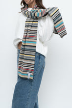 Load image into Gallery viewer, Vintage x PAUL SMITH Grey Soft Wool Striped Scarf