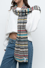 Load image into Gallery viewer, Vintage x PAUL SMITH Grey Soft Wool Striped Scarf
