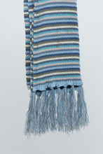 Load image into Gallery viewer, Vintage x Blue Striped Cotton Fringe Scarf