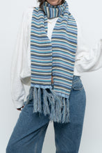 Load image into Gallery viewer, Vintage x Blue Striped Cotton Fringe Scarf