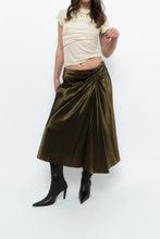 Load image into Gallery viewer, Vintage x Made in Turkey x OLSEN Cinched Shiny Midi Skirt (S)