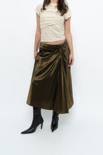 Load image into Gallery viewer, Vintage x Made in Turkey x OLSEN Cinched Shiny Midi Skirt (S)
