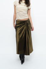 Load image into Gallery viewer, Vintage x Made in Turkey x OLSEN Cinched Shiny Midi Skirt (S)
