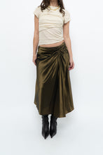 Load image into Gallery viewer, Vintage x Made in Turkey x OLSEN Cinched Shiny Midi Skirt (S)