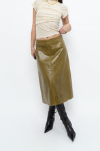 Load image into Gallery viewer, Vintage x GAP Gold Leather Midi Skirt (M)