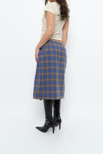Load image into Gallery viewer, Vintage x LIZSPORT Blue Plaid Wool Midi Skirt (M)