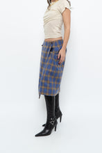 Load image into Gallery viewer, Vintage x LIZSPORT Blue Plaid Wool Midi Skirt (M)
