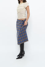 Load image into Gallery viewer, Vintage x LIZSPORT Blue Plaid Wool Midi Skirt (M)