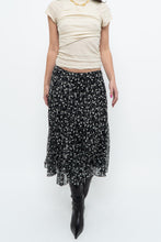 Load image into Gallery viewer, Vintage x ANNE KLEIN Black Patterned Silk Skirt (S, M)