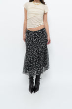 Load image into Gallery viewer, Vintage x ANNE KLEIN Black Patterned Silk Skirt (S, M)