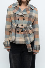 Load image into Gallery viewer, Vintage x Blue, Brown Plaid Wool Blazer (S, M)