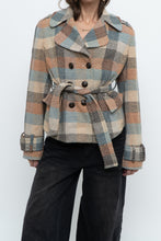 Load image into Gallery viewer, Vintage x Blue, Brown Plaid Wool Blazer (S, M)