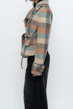 Load image into Gallery viewer, Vintage x Blue, Brown Plaid Wool Blazer (S, M)