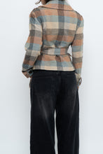Load image into Gallery viewer, Vintage x Blue, Brown Plaid Wool Blazer (S, M)