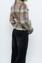 Load image into Gallery viewer, Vintage x Blue, Brown Plaid Wool Blazer (S, M)