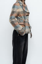 Load image into Gallery viewer, Vintage x Blue, Brown Plaid Wool Blazer (S, M)